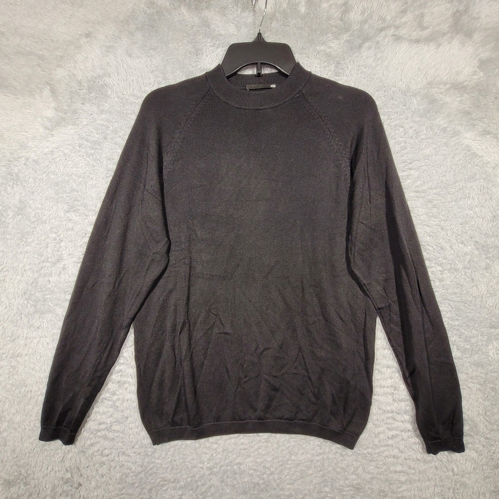 Murano Silk Collection Black Crew Neck Long Sleeve Sweater Womens‎ Medium